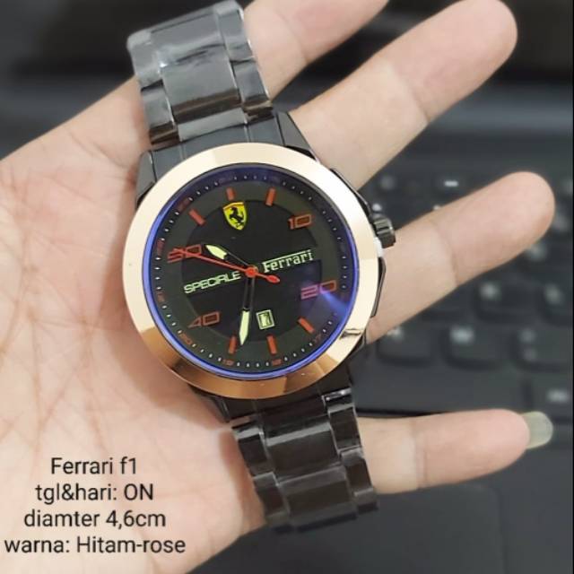 New arrival/jam tangan pria Sporty FERRARI F1 tanggal aktif rantai stainless steel