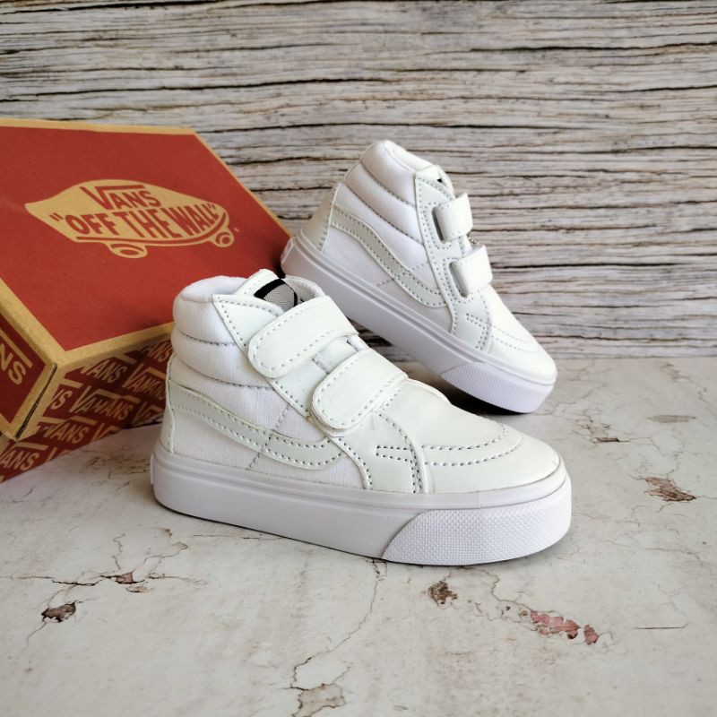 SEPATU ANAK VANS FULL WHITE PREMIUM HIGH QUALITY SEPATU VANS ANAK SK8 PUTIH