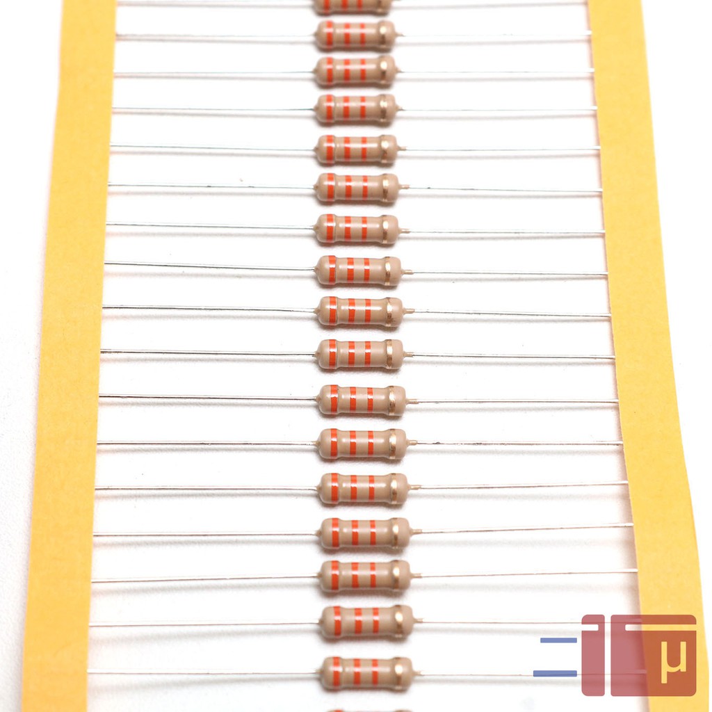 x10 Resistor 33K 1/2W Karbon 5% Taiwan Kaki Tembaga