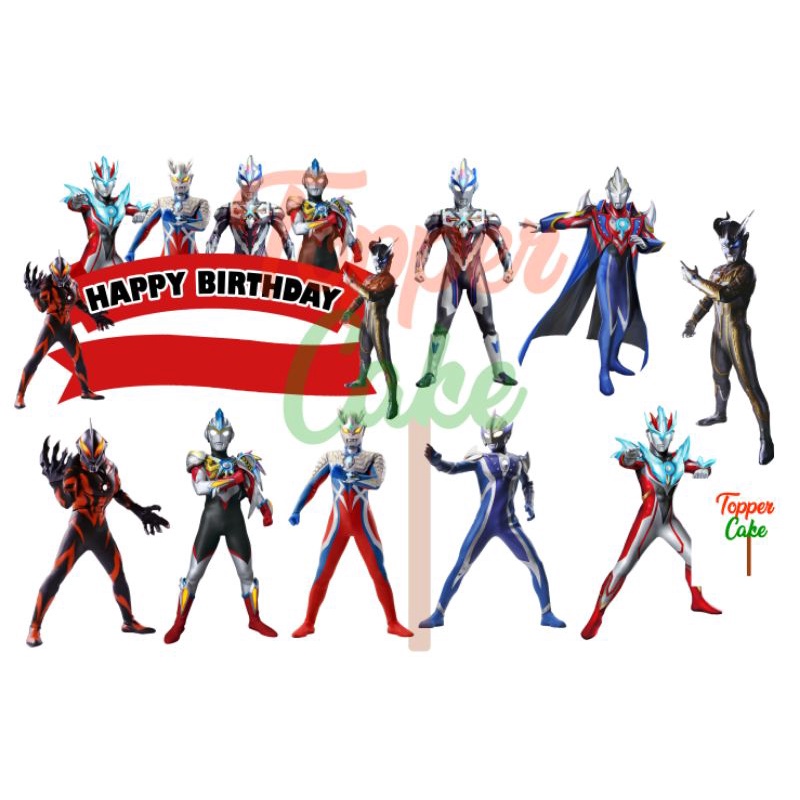 Jual Topper cake ultraman gratis tambah Nama, Usia dan Foto/ Hiasan kue
