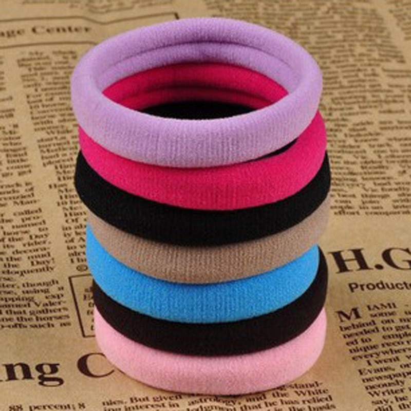 Ikat Rambut Multi warna harga 5pcs Warna Warni Lentur nyaman rambut wanita jadi indah cantik cute Seamless Cotton Hair Bands Soft Elastic Hair Ties Fashion Women Ponytail Holders Female Hair Ropes Girls Hair Accessories