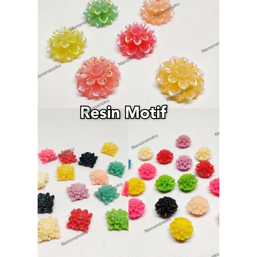 [100 pcs] Resin / Charms Bunga Baju Motif DIY Craft Kerajinan Tangan