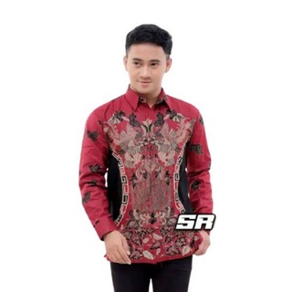 Batik Pria Lengan Panjang Premium BATIK AZMIL HRB026 motif KERATONAN Kode 002 size M L XL XXL