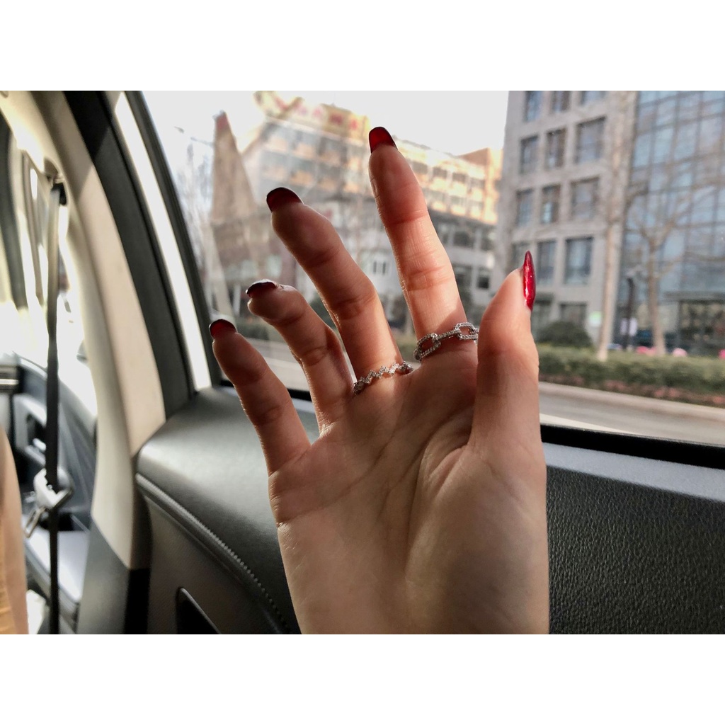 Cincin Rantai Bahan Stainless Steel S925 Untuk Wanita