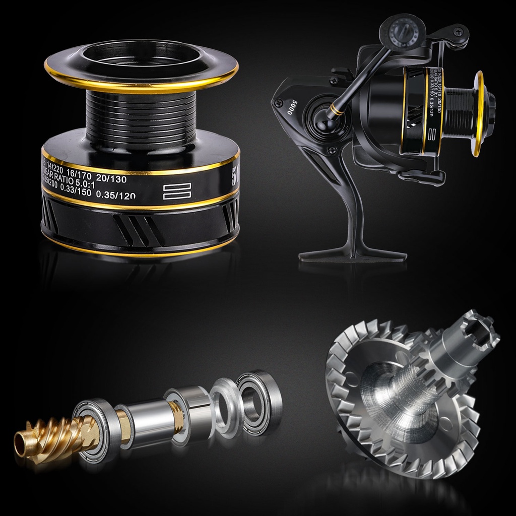 Sougayilang 14 + 1BB Carp Spinning Fishing Reel 5.0: 1 Gear Ratio Ultra Ringan EVA Menangani Air Tawar untuk Bas