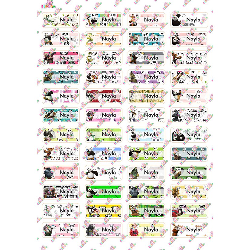 

LABEL NAMA KUNG FU PANDA 192 STIKER - ANTI AIR/LUNTUR-1 Nama KP1XS1