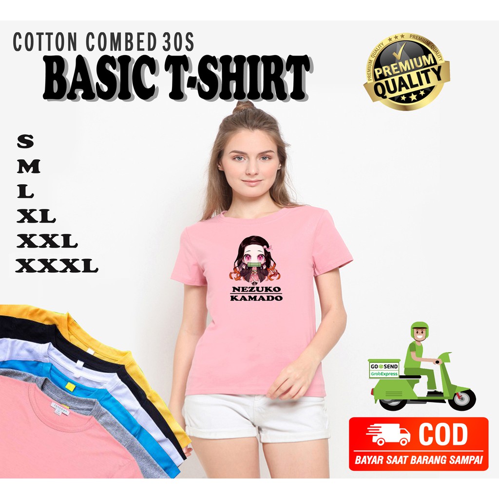 Kaos Demon Slayer Nezuko Original Combed 30s - Baju Pakaian Atasan Pria Dan Wanita Unisex