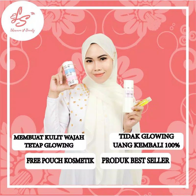 PAKET GLOWING SKIN CARE PERAWATAN WAJAH SPC 5% BY LS SKINCARE PEMUTIH WAJAH ELLA SKIN CARE
