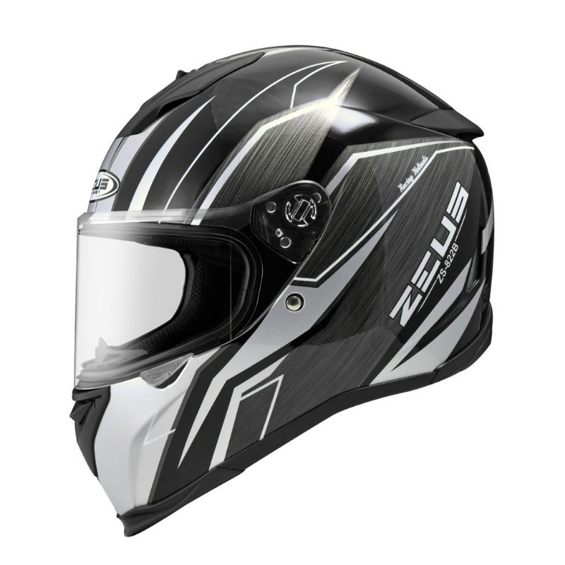 HELM ZEUS ZS822B ZS 822 AO21 BLACK/SILVER FREE DARK SMOKE VISOR