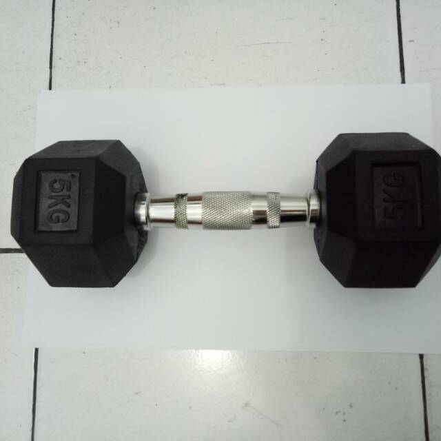BSM.Medan RUBBER COATED HEXAGONAL BARBEL / DUMBELL 5KG BESi