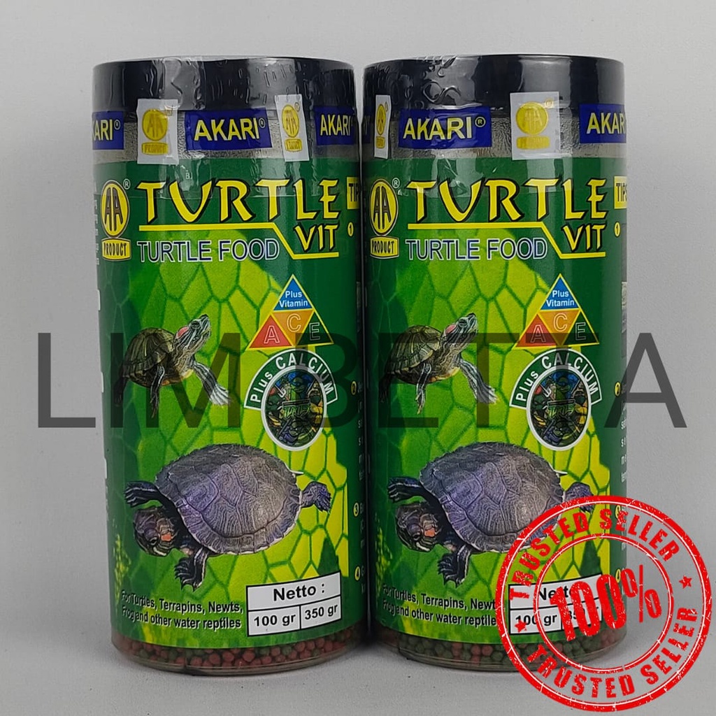 (BOTOL) AKARI TURTLE VIT 1 MM 100 GRAM / PELET KURA KURA 1 MM