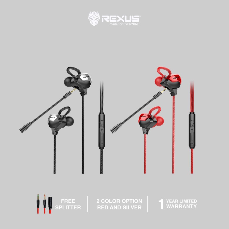 Rexus Gaming Earphone ME-6 / ME6 with Dual Microphone