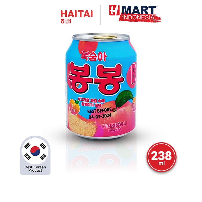 

HAITAI Peach Juice with Peach Sacs - Minuman Rasa Buah Persik 238ml