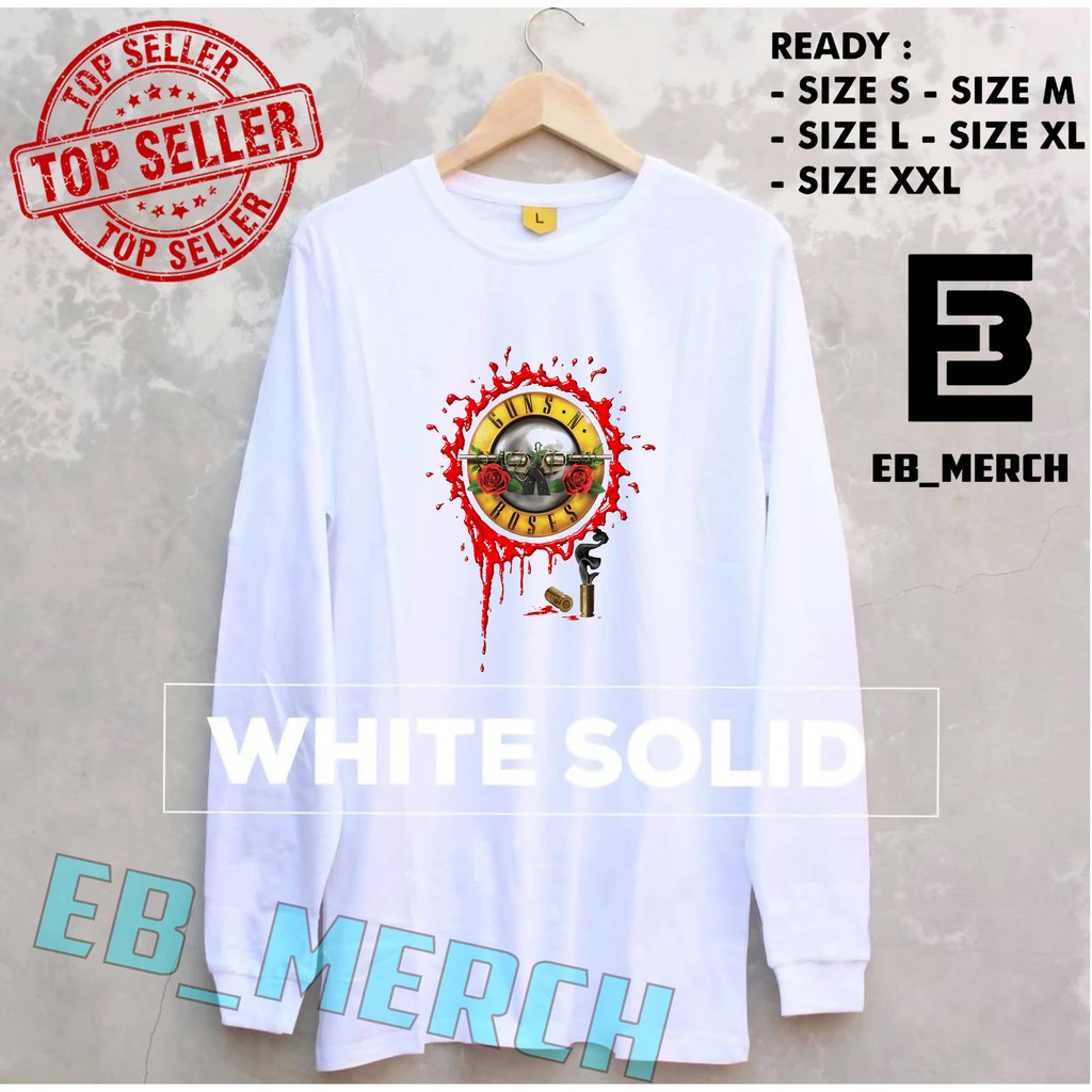 Import Quality MURAH BAJU KAOS LENGAN PANJANG  GUNS N' ROSES  BAND  keren EB_MERCH