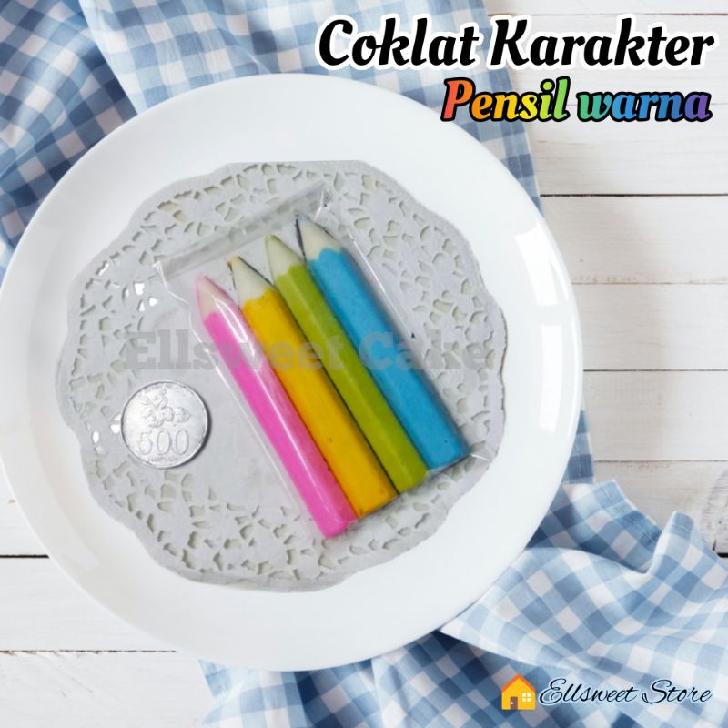 

Coklat Karakter Pensil Warna 4 pcs | Souvenir ultah anak | Coklat Kiloan