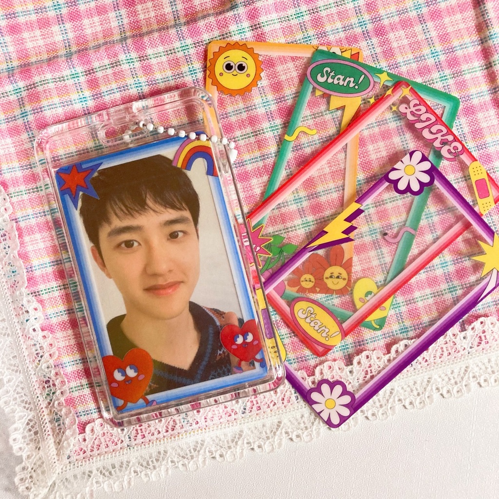 Photocard PC Bingkai Frame Decorasi Deco 5pcs/pack Desain Bright Vibrant KPop