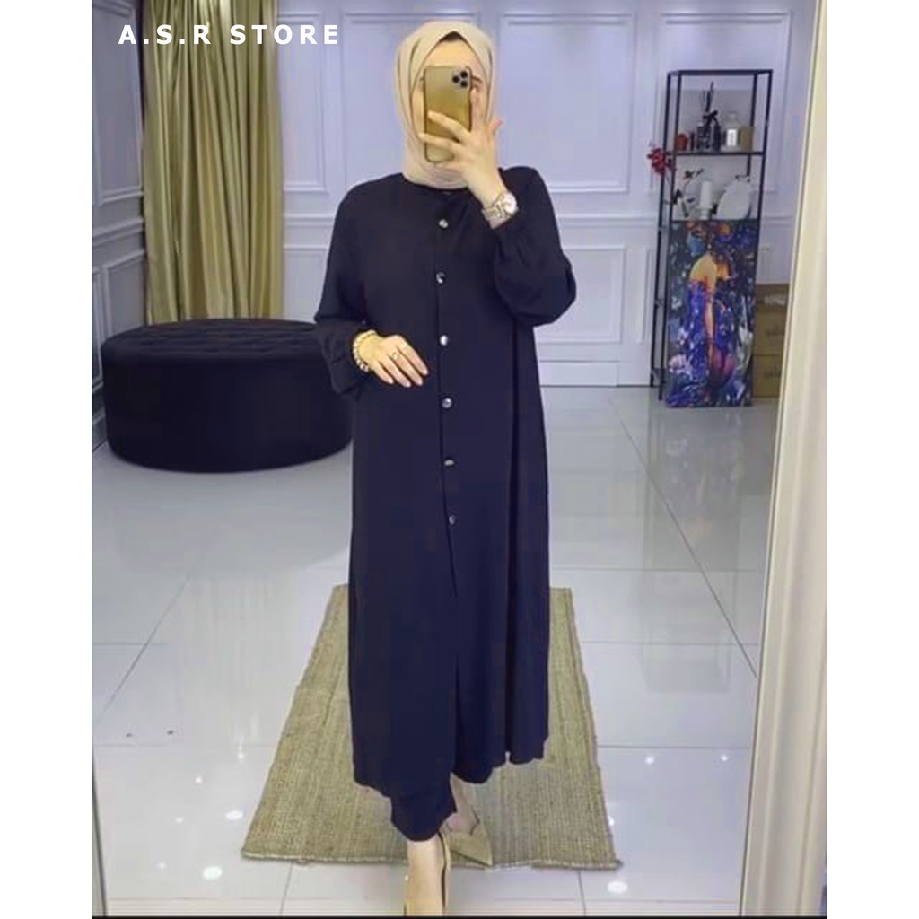 ONE SET GOLDISH DAILY BUSUI WANITA LONG TUNIK SUDAH TERMASUK CELANA BAJU MUSLIM MODEL TERBARU SIZE KUMPLIT S M L XL XXL UKURAN KECIL TANGGUNG NORMAL JUMBO BESAR GEDE OVERSIZE PAKAIAN BERKUALITAS RAPIH HD BARU MODIS CANTIK GOOD QUALITY A.S.R STORE FASHION