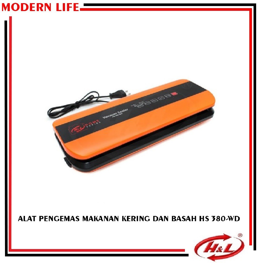 Mesin Vacum Sealer Makanan Basah Kering HNL HS-380WD Powerpack HS 380