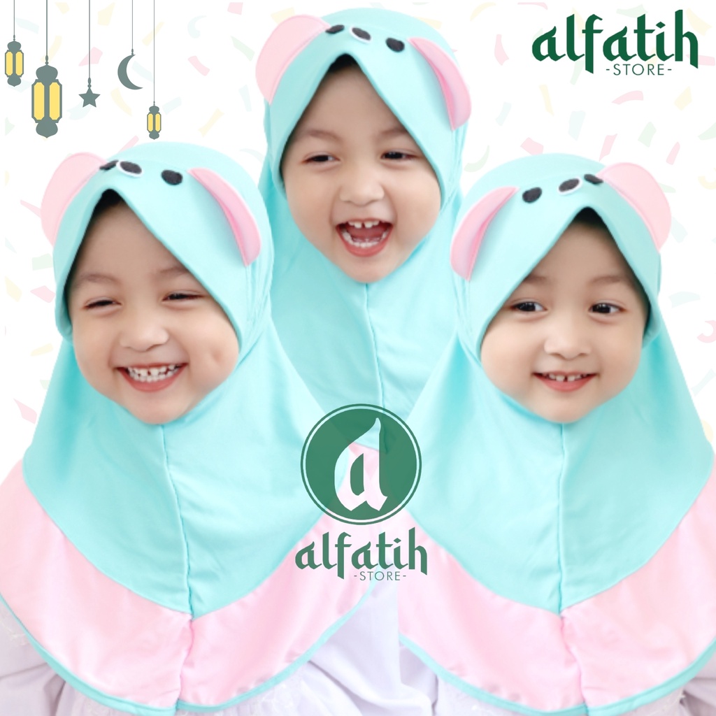 ALFATIH STORE / Jilbab ANAK KARAKTER PANDA LICU / HIJAB ANAK / HIJAB BAYI / KERUDUNG ANAK / Kerudung Anak Jilbab Hijab Anak Bayi Perempuan / pastan baby / hijab anak / Jilbab Anak bayi Usia 0-3 Tahun Bahan Jersey Premium Nyaman Di Pakai