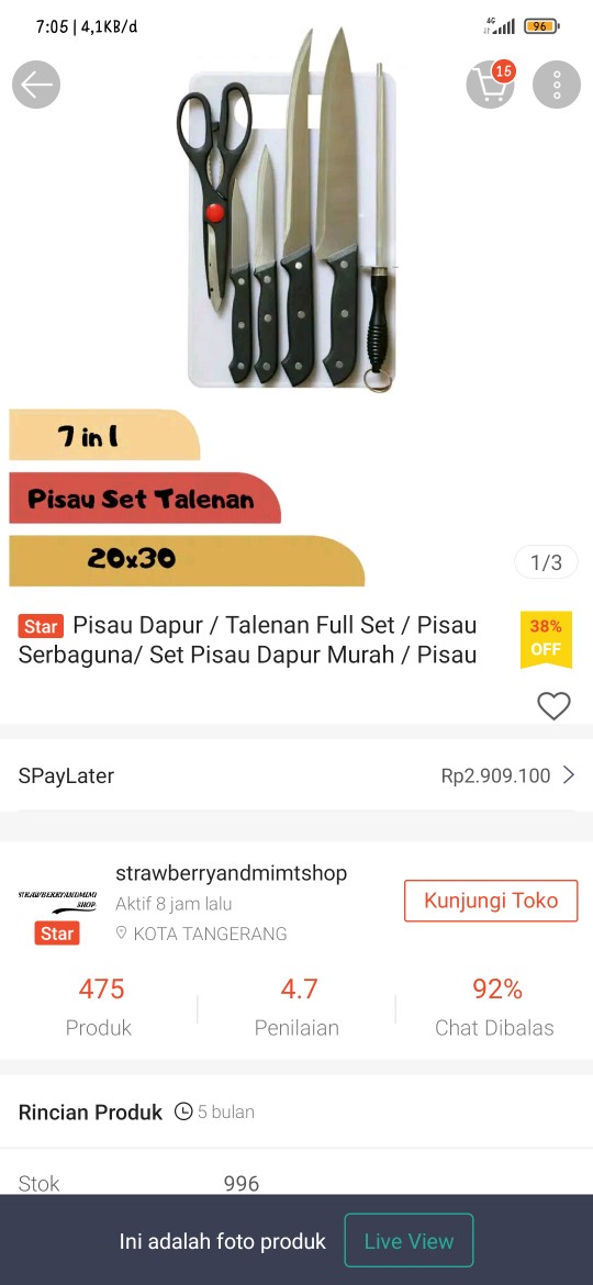 Pisau Dapur / Talenan Full Set / Pisau Serbaguna/ Set Pisau Dapur Murah / Pisau Dapur Lengkap 7in1