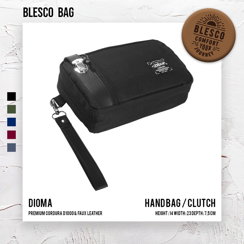 Tas Handbag Pria Premium Clutch  Warna Hitam - Blesco Dioma