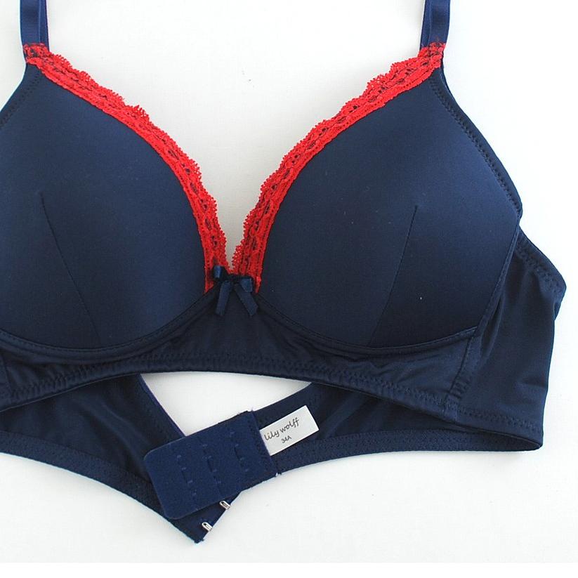 ☚ Bra Set Wanita Tanpa Kawat Full Cup Busa Tipis / Pakaian Dalam Underwear LILY WOLFF LW405DBL ❈