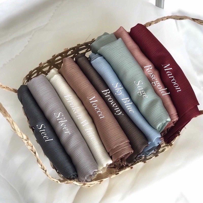 Malay shawl silk crinkle 200x75 PASHMINA MALAY PREMIUM