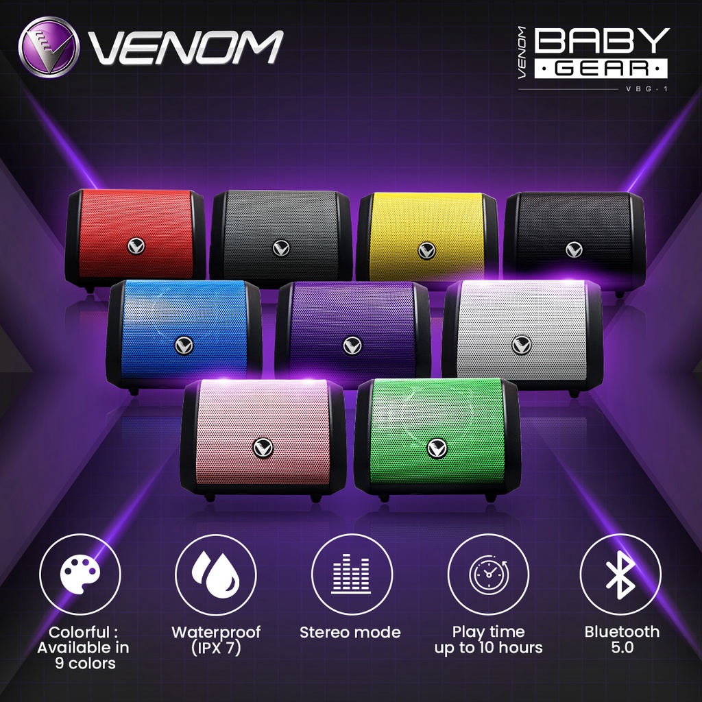 Jual Venom Baby Gear Vbg Speaker Bluetooth Portable With Stereo Mode