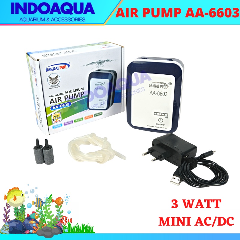 INDOAQUA - Pompa Udara Aquarium Aerator Sakai Pro AA 6603 2 Lubang