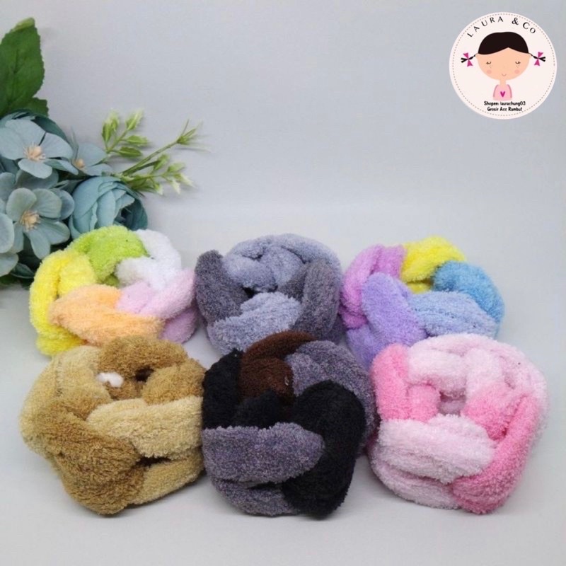 ECER Ikat kuncir rambut kain handuk lilit 1pc BTS BT21-Lilit 5