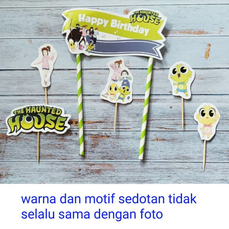topper toper hiasan tusukan kue cake tumpeng ulang tahun happy birthday karakter shinbi shinbi's the