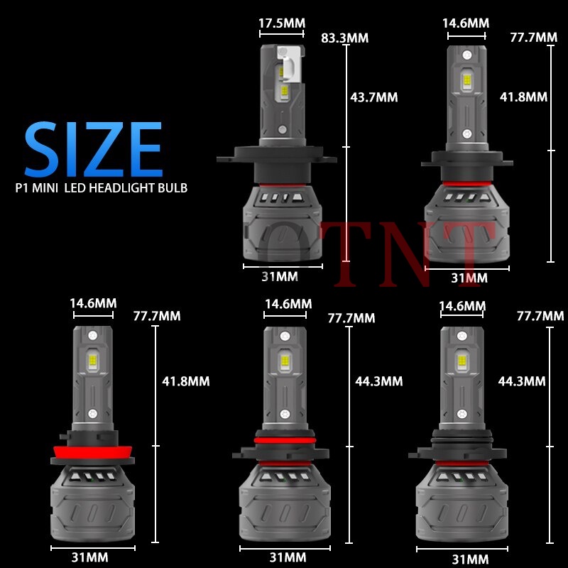 2 Pcs P1 Mini LED H7 H4 H11 9005 9006 H8 HB4 3000K untuk Mobil LED Lampu Bohlam 12V 6000K Turbo Lampu LED