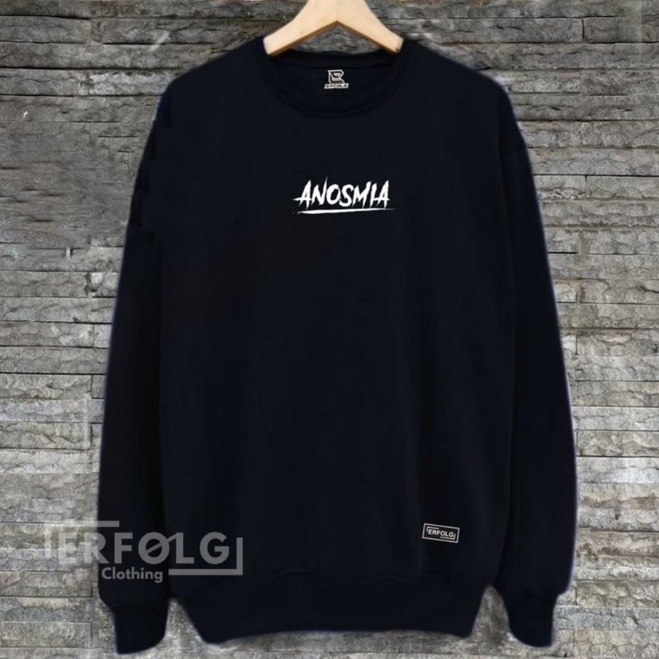 Crewneck Basic Polos Pria Wanita Suiter Obong Kerah Tinggi Warna Hitam Original Anosmia Brand Lokal