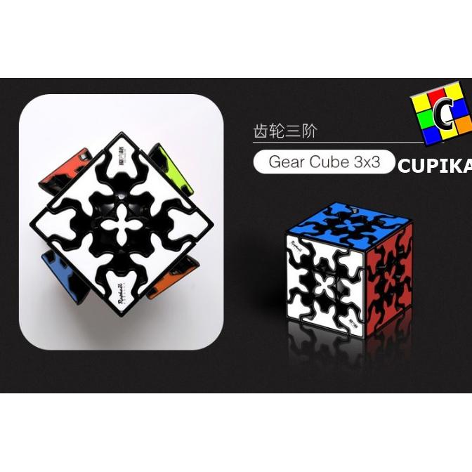 Rubik 3X3 Qiyi Gear Cube 3X3 Black Based Qiyi Gear Cube Blackbase 3X3