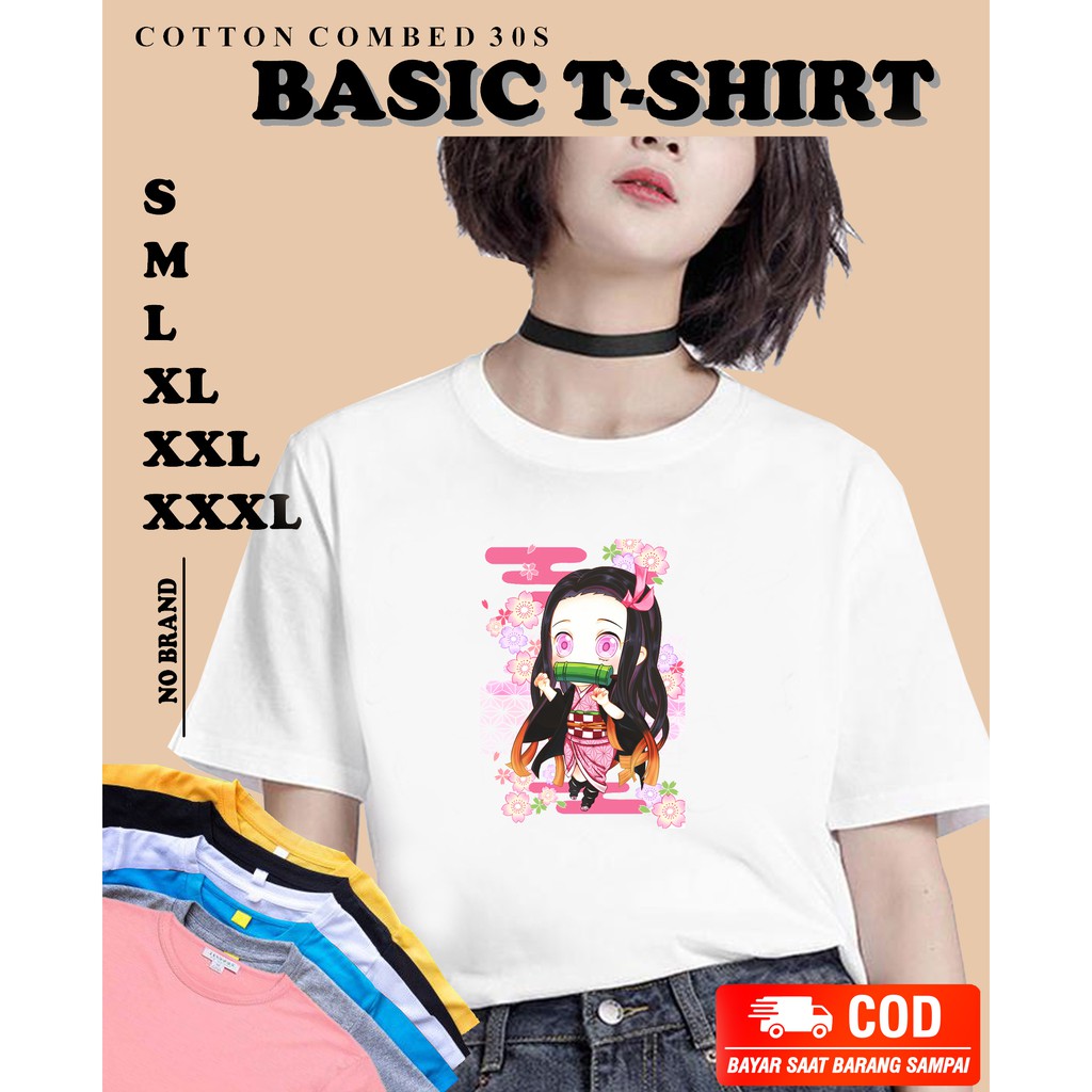 Baju Nezuko Demon Slayer Art Bigsize Over Size Bahan Premium - Kaos Pakaian Atasan Wanita