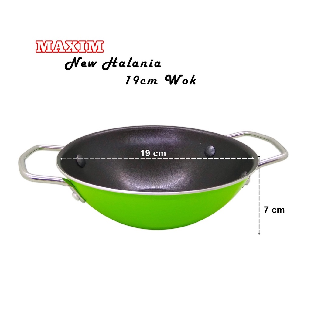 Maxim New Halania Mie Wok 19 cm + Piring Kaca