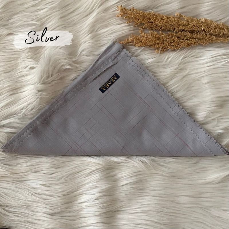 Jilbab SANDI MORSE LC azara voal waffel lasercut terbaru kerudung segiempat murah grosir terbaru-Sanmor Silver