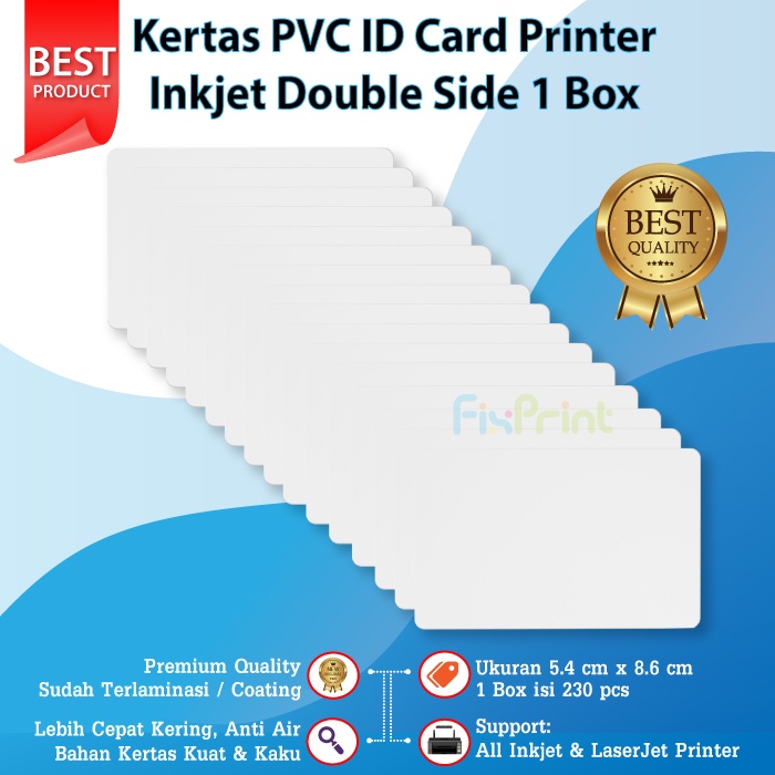 PVC ID Card White 8.6 x 5.4 cm Kertas PVC Instant Tray ID L805 L800 230pcs