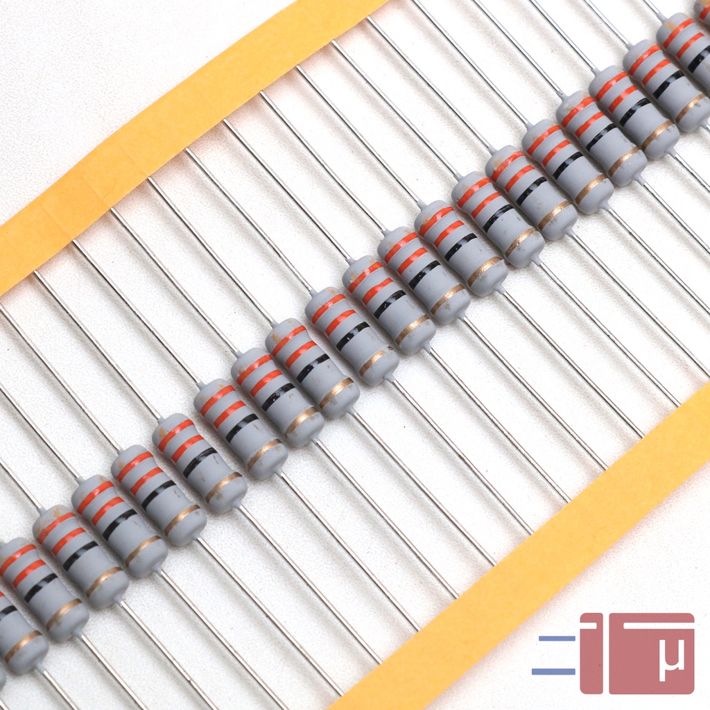 x10 Resistor 33R 33 Ohm 1W Metal Oxide 5% Taiwan Kaki Tembaga