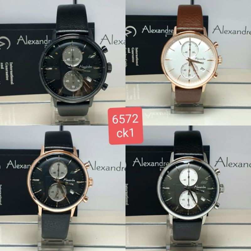 Jam Tangan Pria Kulit Chrono Alexandre Christie Pria AC 6572 MC ORIGINAL BERGARANSI RESMI