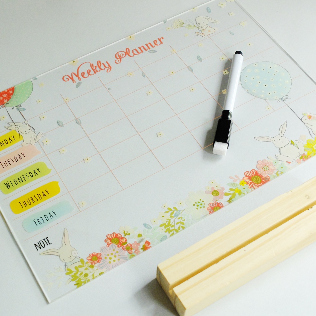 Weekly Planner Jadwal Sekolah papan tulis custom souvenir ulang tahun merchandise akrilik whiteboard School Timetable