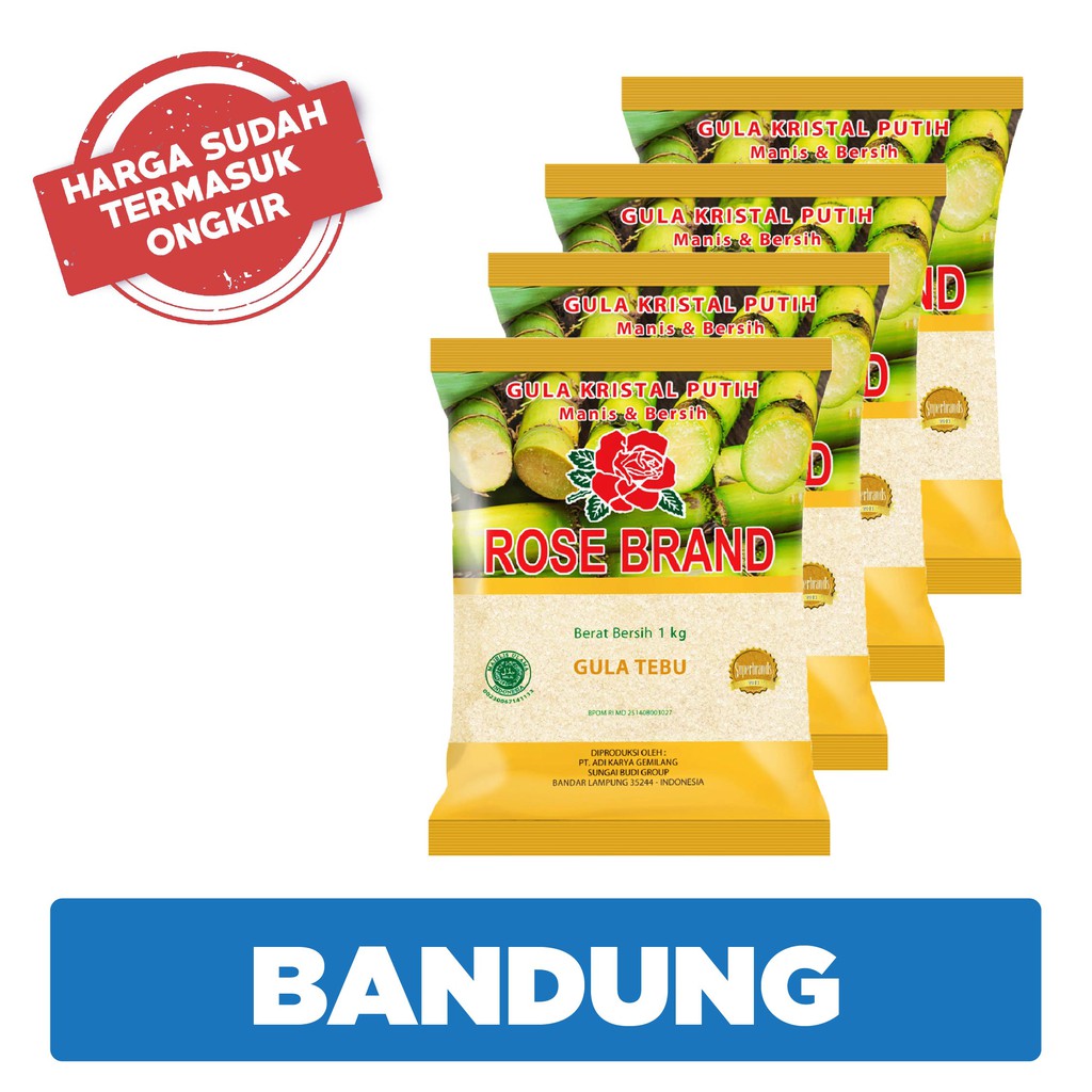 

Rose Brand Gula Tebu 1kg x 4Pack (Harga + Ongkir) - BDG