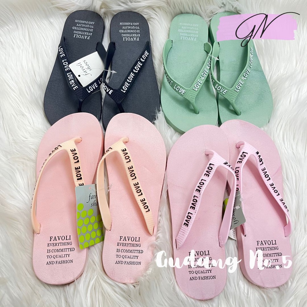 GN-2020W-1 Sandal Jepit Love Sign Jelly Fashion Wanita Favoli Import