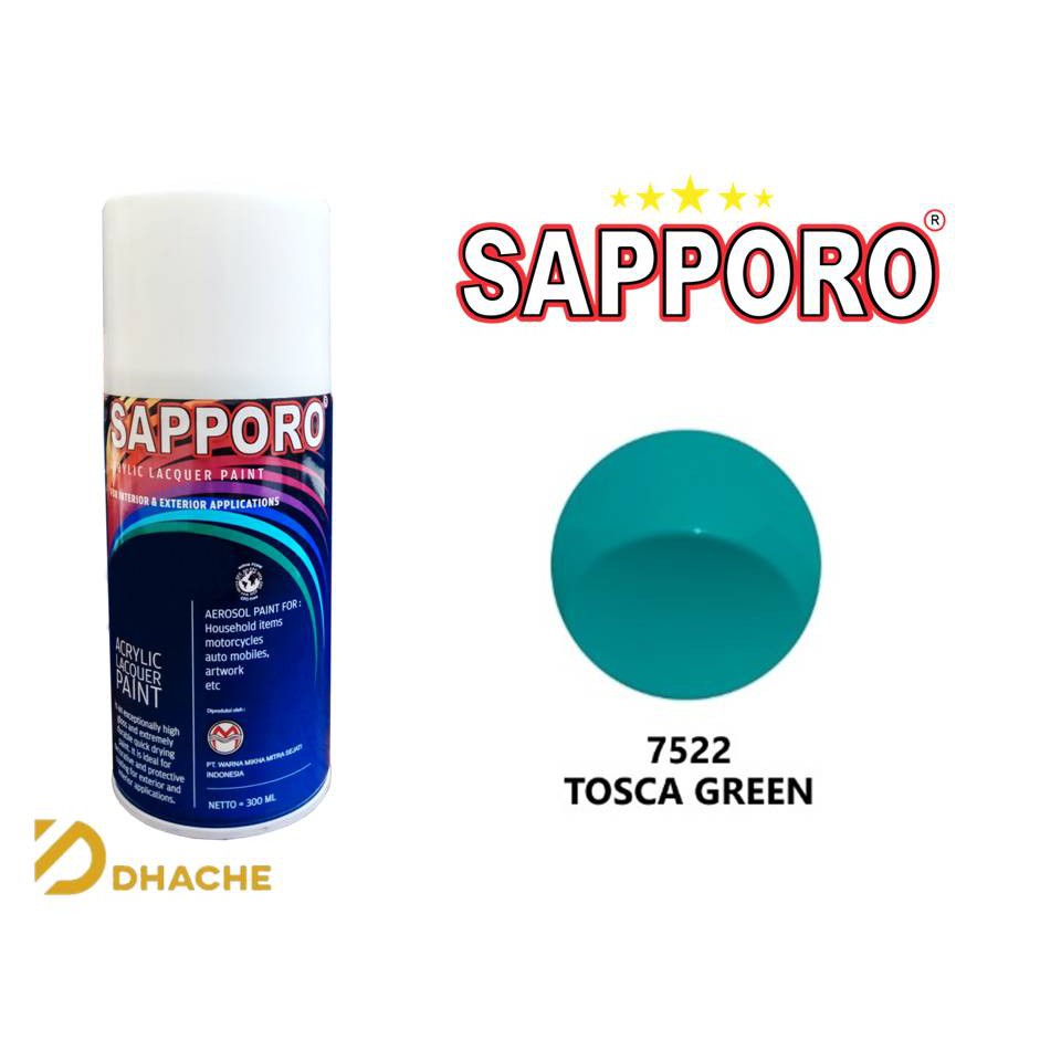 Cat Semprot Sapporo Tosca Green 7522 / Sapporo Hijau Toska Hijau Tosca 7522 300cc