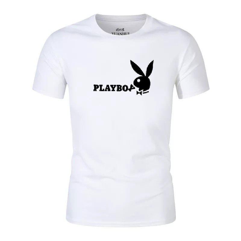 Hokyshop92 Kaos Oblong Pria Playboy Lengan Pendek Katun Tshirt Fashion Pria Dewasa Baju Distro Lokal