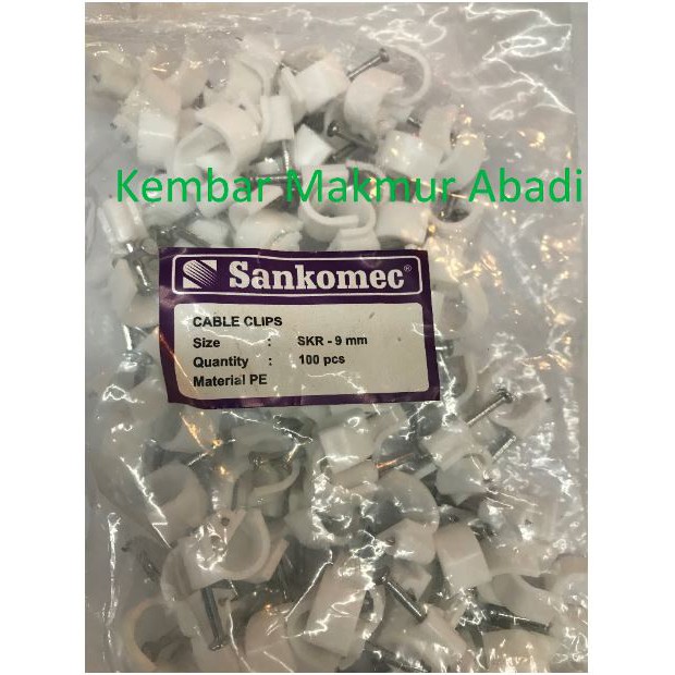 Klem Kabel 9mm Putih - Kabel Klem 9mm - Paku Klem Beton 9mm - Cable Clip 9 mm - Paku Beton 9mm