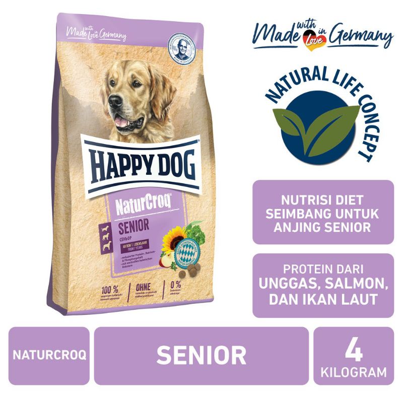 Happy Dog Makanan Anjing Dewasa Naturcroq Senior 4 kg