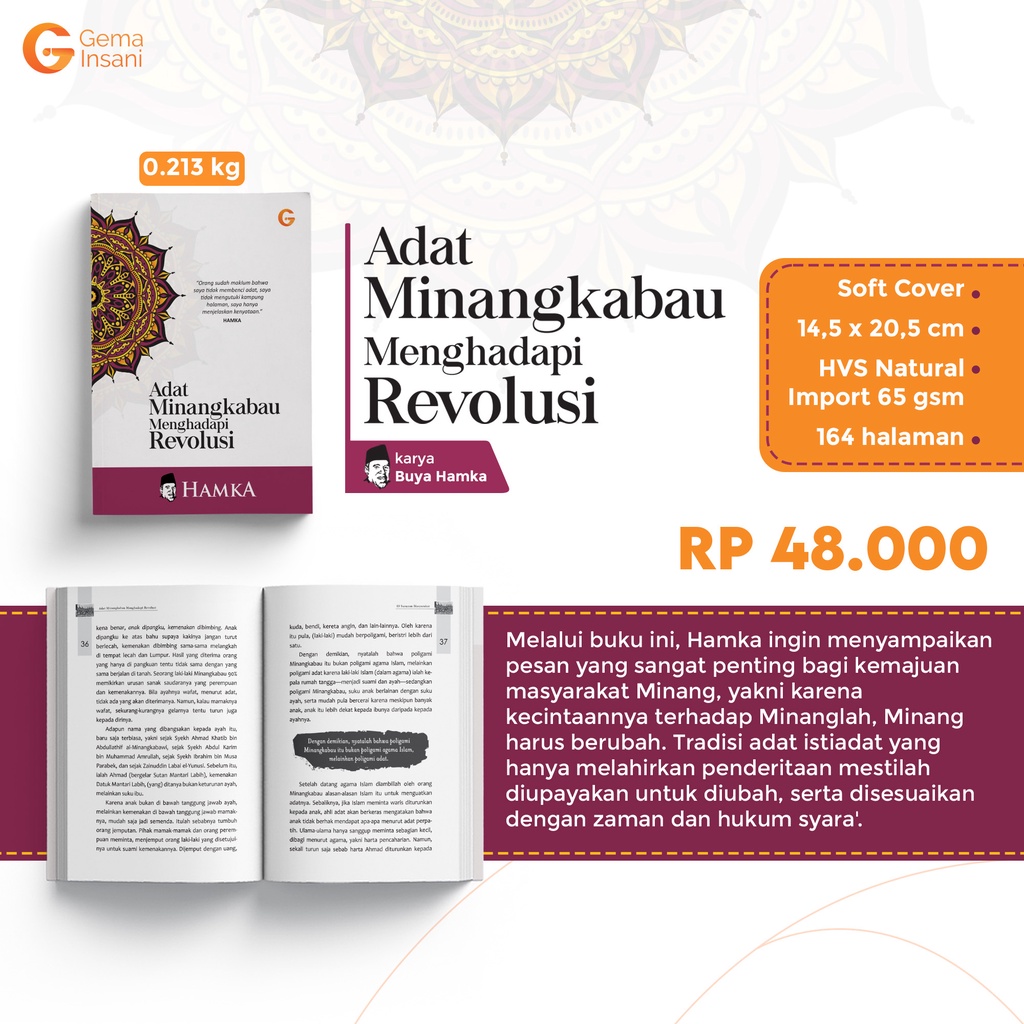 Buku Adat Minangkabau Menghadapi Revolusi - Buya Hamka - Gema Insani 100% Original