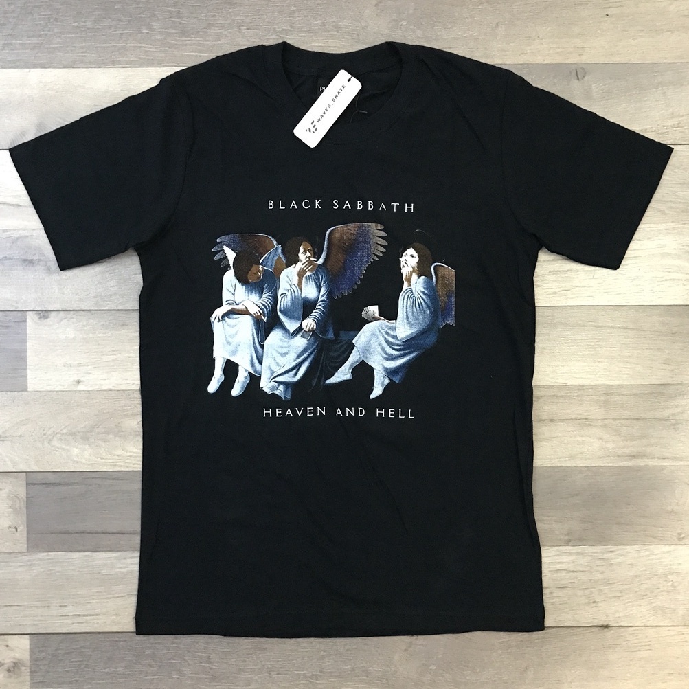 KAOS TSHIRT PULL&BEAR X BLACK SABBATH HEAVEN BLACK UNISEX AUTHENTIC ORIGINAL