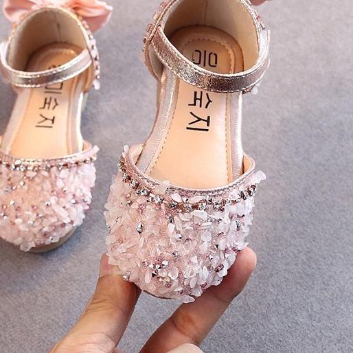 SH2-Sepatu Pesta Anak Perempuan Import Mutiara Rhinestone